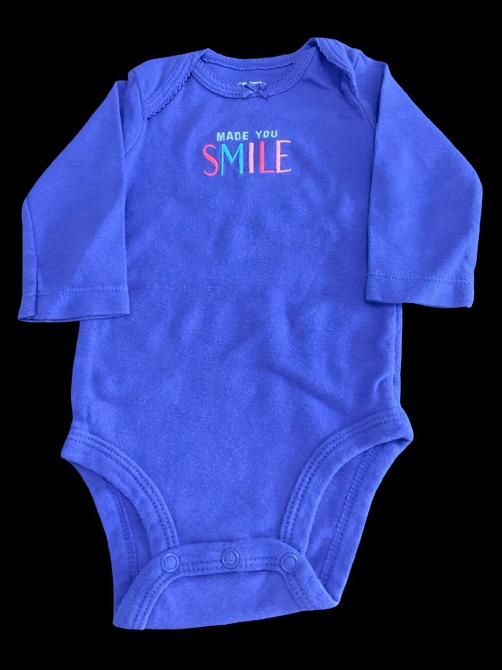 👣 10/$25 - Purple "Made You Smile" Long Sleeve Onesie